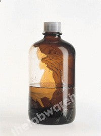 RESERVOIR BOTTLE RD. PATTERN AMBER GLASS PLASTIC COAT 2500ML
