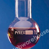 FLASK PYREX GLASS ROUND BOTTOM WIDE TOOLED RIM NECK 2000ML