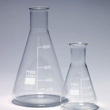 ERLENMEYER FLASK PYREX GLASS N/NECK GRADUATED 2L