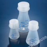 CONICAL FLASK TRANSPARENT PP SCREW NECK W/CAP 500ML