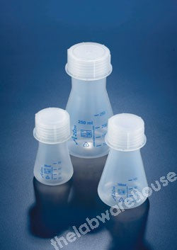 CONICAL FLASK TRANSPARENT PP SCREW NECK W/CAP 500ML