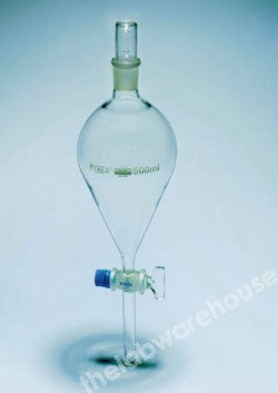 SEPARATING FUNNEL PYREX PEAR SHP GLASS S/COCK AND STPR 100ML