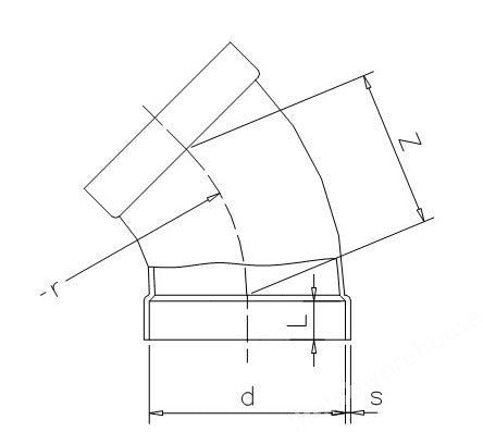 BEND 45º RIGID FOR FZ450-20/-24 ONLY 110MM DIA.