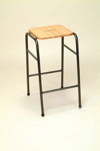 LAB STOOL EPOXY COATED FRAME BEECH LAMINATE SEAT 470MM HIGH