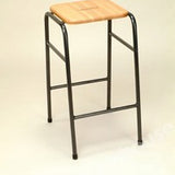 LAB STOOL EPOXY COATED FRAME BEECH LAMINATE SEAT 620MM HIGH