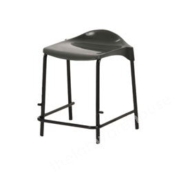 LAB STOOL CHAR PP SEAT WITH FOOTREST STEEL FRAME 445MM HIGH