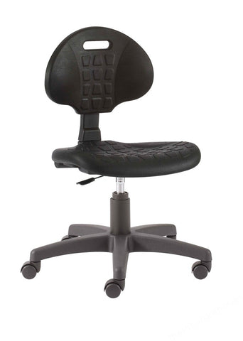 LABORATORY PU CHAIR ADJ. 410 TO 540MM WITH SOFT CASTORS