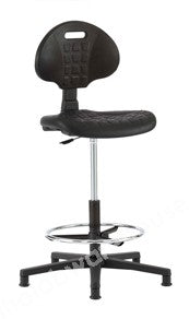 LABORATORY PU CHAIR ADJ. 590 TO 840MM WITH GLIDES/FOOTREST