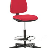 UPHOLST. LAB CHAIR ADJ. 600 TO 850MM RED/GLIDES/FOOTREST
