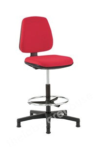 UPHOLST. LAB CHAIR ADJ. 600 TO 850MM RED/GLIDES/FOOTREST