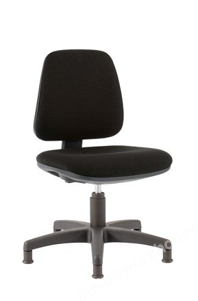 UPHOLSTERED LAB CHAIR ADJ. 420 TO 550MM BLACK/GLIDES