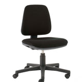 UPHOLSTERED LAB CHAIR ADJ. 420 TO 550MM BLACK/CASTORS