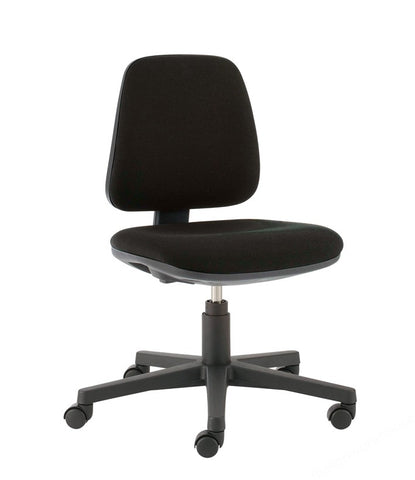 UPHOLSTERED LAB CHAIR ADJ. 420 TO 550MM BLACK/CASTORS