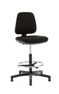 UPHOLST. LAB CHAIR ADJ. 600 TO 850MM BLACK/GLIDES/FOOTREST