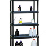 ALL-PLASTIC SHELVING HDPE WITH 5 SHELVES AND PVC SHELF TRAYS