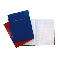 LABORATORY NOTEBOOK 200 A4 LINED PAGES WITH RED COVER