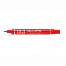 INK MARKERS PENTEL W/P INK TOUGH BULLET TIP RED PK 12