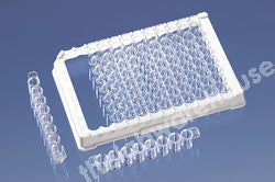STRIP MICROPLATES TRANSP PS 96 X 360µL F-WELL N/ST PK.100