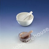 MORTAR AND PESTLE PORC. UNGLAZED GRIND SURFACES 125MM O.D.