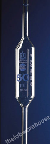 BULB PIPETTE BLAUBRAND 1-MARK SODA-LIME GLASS CLASS AS 50ML