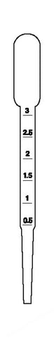 PASTEUR PIPETTES 3ML GRAD. DISP. PE. STERILE SLV.10 PK.500