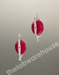 SINGLE PULLEY WITH PLASTIC WHEELS 50MM DIA IN METAL FRAME