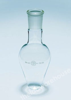FLASK PEAR SHAPE SINGLE NECK 10ML 14/23 SOCKET