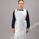 DISPOSABLE APRONS WHITE PE 1065MM LONG ON ROLL OF 200