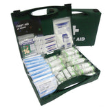 FIRST AID BOX GREEN ABS WITH LID MEDIUM CONTENTS