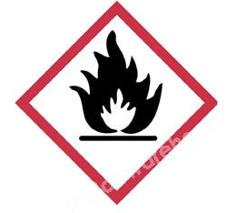 WARNING TAPE VINYL GHS-02 FLAMMABLES ROLL 66M