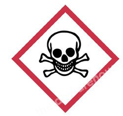 WARNING TAPE VINYL GHS-06 ACUTE TOXICITY CAT. 1-3 ROLL 66M