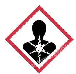 WARNING TAPE VINYL GHS-08 RESPIRATORY SENSITISER ROLL 66M