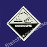 WARNING LABELS CORROSIVE 100X100MM ROLL OF 330