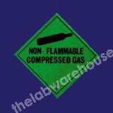 WARNING LABELS NON-FLAMMABLE COMP. GAS 50X50MM ROLL OF 330