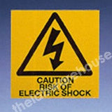 WARNING LABELS RISK OF ELECTRIC SHOCK. 50X50MM ROLL OF 330