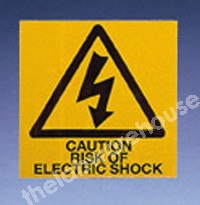 WARNING LABELS RISK OF ELECTRIC SHOCK. 50X50MM ROLL OF 330