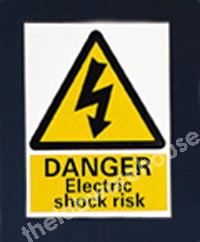 WARNING SIGN DANGER ELECTRIC SHOCK RISK 200X150MM