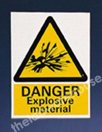 WARNING SIGN DANGER EXPLOSIVE MATERIAL 400X300MM