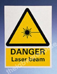 WARNING SIGN DANGER LASER BEAM 200X150MM