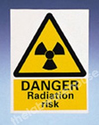 WARNING SIGN DANGER RADIATION RISK 200X150MM