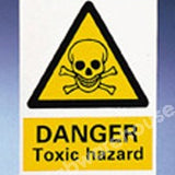 WARNING SIGN DANGER TOXIC HAZARD 200X150MM