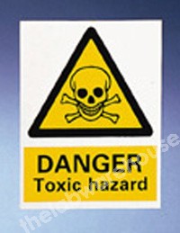 WARNING SIGN DANGER TOXIC HAZARD 200X150MM
