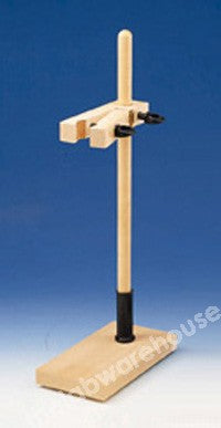 BURETTE STAND SINGLE HARDWOOD ROD 460X16MM BASE 200X110MM