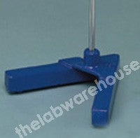 RETORT STAND BASE CAST IRON BLUE ACRYLIC A-SHAPE