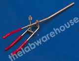 CLAMP S/ST. WITH 3-PRONG RUBBER COVERED JAWS AND 8MM DIA ROD