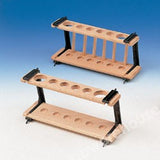 HARDWOOD TEST TUBE STAND PP ENDS 6 HOLES/6 PEGS
