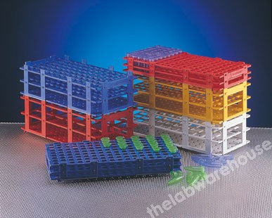 MICROTUBE RACKS RED TO HOLD UP TO 128X1.5ML TUBES PK.5