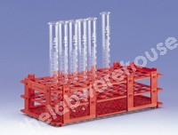 TEST TUBE RACK RED PP 55X18MM HOLES PK 5