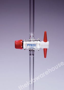 PYREX DIN STOPCOCK SST103 STR SINGLE BORE 2.5X10MM PTFE KEY