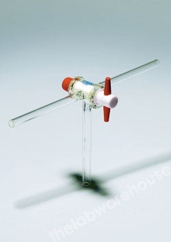 PYREX DIN STOPCOCK SST304 T-BORE 4X10MM PTFE KEY
